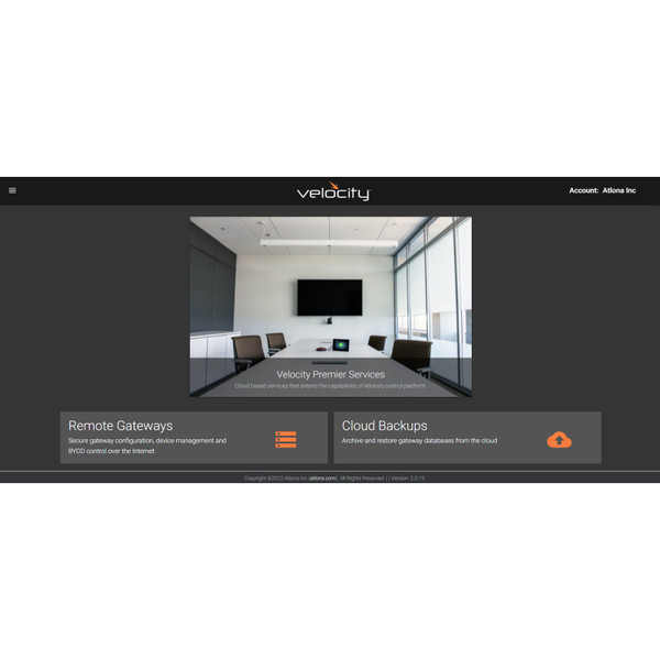 Atlona AT-VPS-RG-T2 Remote Configuration, Management & Control For Velocity Gateways