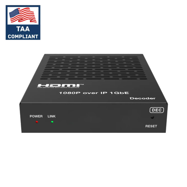 Zenty ZT-491 1080P H.265 AV over IP with Video Wall Processing (IP260) Decoder - TAA-compliant