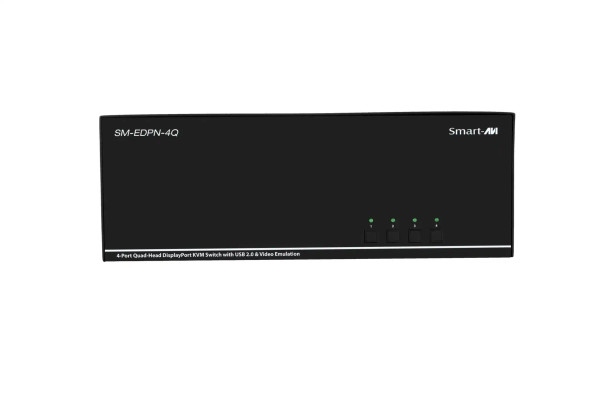 4-Port Quad-Head DisplayPort KVM Switch with EDID Emulation and USB 2.0
