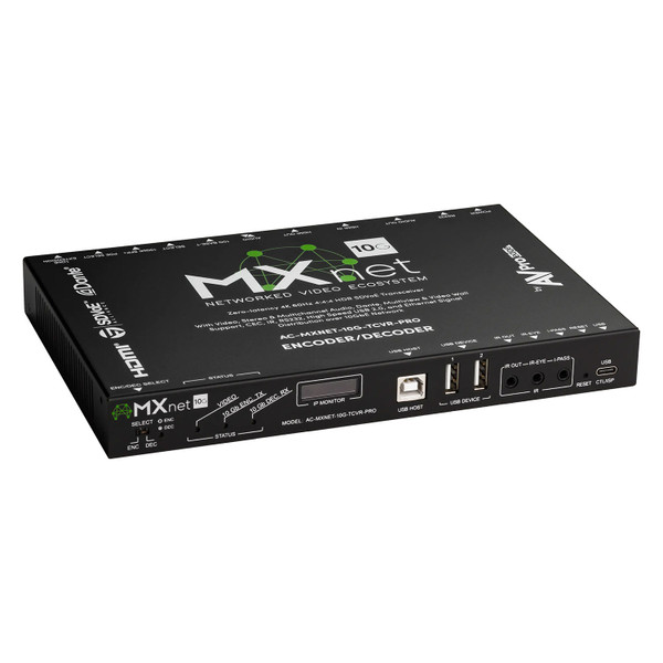 AVPro Edge AC-MXNET-10G-TCVR-PRO MXnet 10G SDVoE Transceiver with Icron Technologies, the ExtremeUSB® and Dante