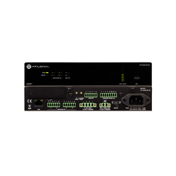 Gain Audio (Atlona) AT-GAIN-M120 120W Stereo / Mono Mixer Amplifier