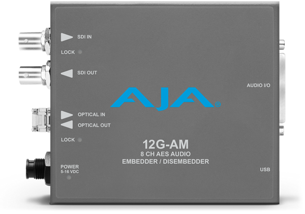 AJA 12G-AM-R 12G-SDI 8-Channel AES Embedder/Disembedder with LC Fiber Rx SFP