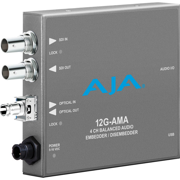 AJA 12G-AMA-R-ST 12G-SDI Input and Output up to 4K/UltraHD with ST Fiber Receiver