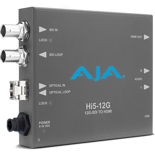AJA Hi5-12G-R 12G-SDI to HDMI 2.0 Conversion with LC Fiber Receiver