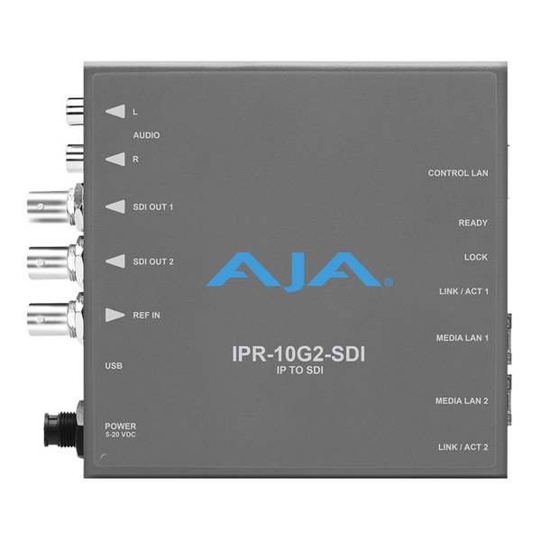 AJA IPR-10G2-SDI Bridging HD SMPTE ST 2110 Video and Audio to 3G-SDI Mini-Converter