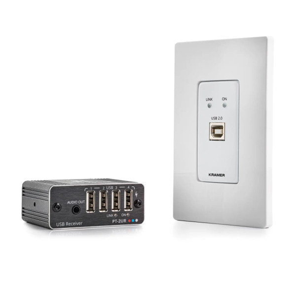 Kramer WP-2UT/R-KIT USB 2.0 PoC Wall-Plate Extender Kit over Extended-Reach CAT