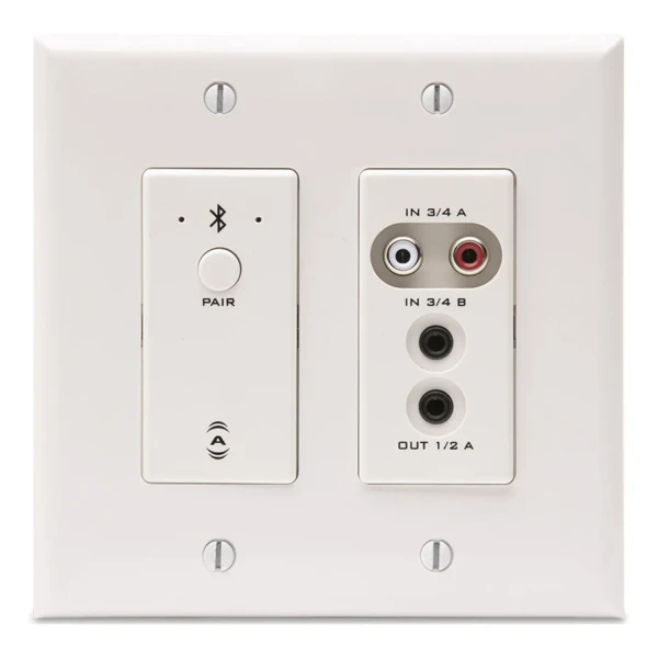 QSC unD6IO-BT AtteroTech 2-Gang Dante Networked 4x2 Audio Wall Plate