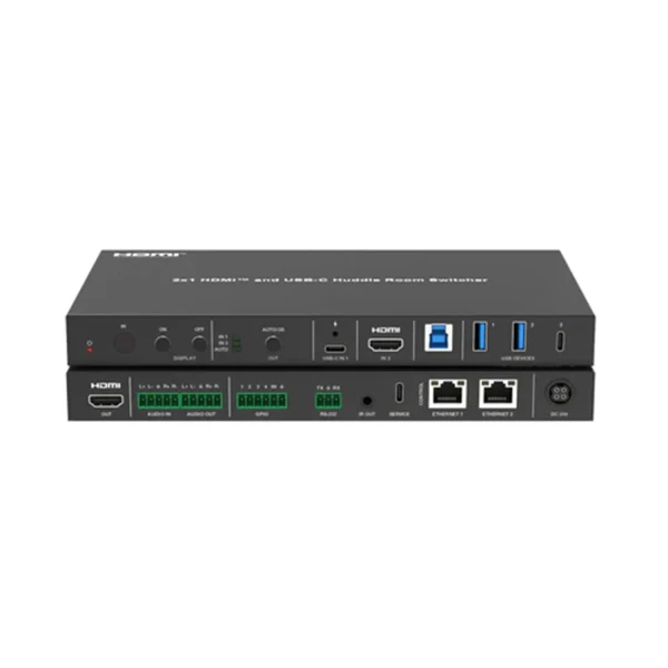DVDO USBC-HDMI-PS-21-XL 4K 2x1 Presentation Switcher with USB-C & HDMI Inputs, Audio Input & Output, 2 LAN Ports