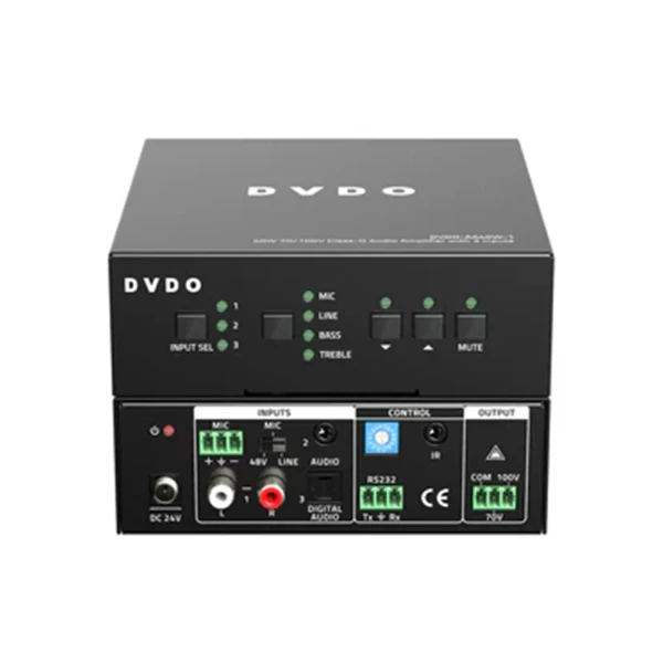 DVDO AA40W-1 40W 70/100V Class-D Audio Amplifier with 3 Inputs