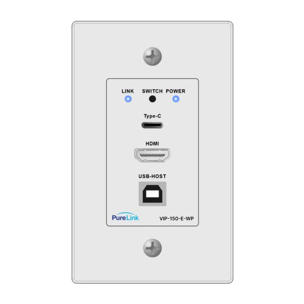 PureLink VIP-150-E-WP Full HD HDMI & USB/KVM over IP with PoE & MultiView, USB-C HDMI Awitching – Wall Plate