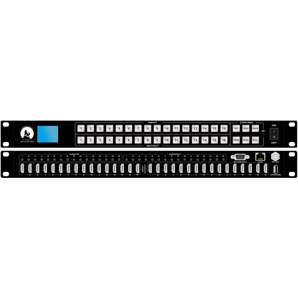 WolfPack 4K 60 4:4:4 16x16 HDMI Matrix Switch with 16 Audios, Apps & WEB GUI