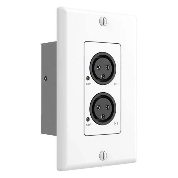 Turtle AV TAV-XLRWP-IN-US-W Dual Analog XLR Input to Dante Wall Plate (US, White)