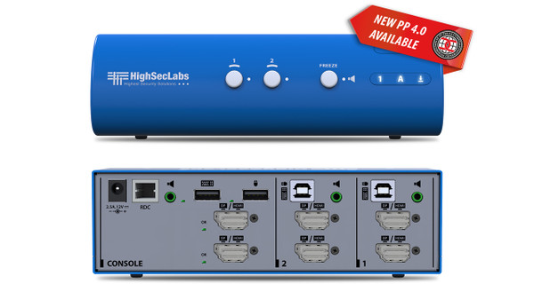 Kramer DK22PH-4 2-Port Dual-Head Secure KVM Switch - original manufacturer image