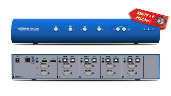 Kramer DK42PHU-4 4-Port Dual-Head Secure KVM Switch - original manufacturer image