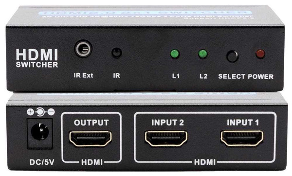 4K 60 Hz HDCP 2.2 rated 2 X 1 HDMI Switcher