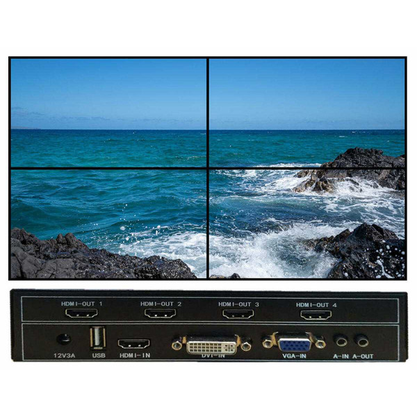 4 Output Video Wall w/Sub-Title Scrolling - 1 In to 4-Outs & 180 Degree Flipable