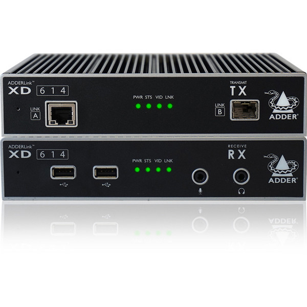 Adder XD614P-DP-US XD HD Quad Head Extender Pair with US Mains Cables