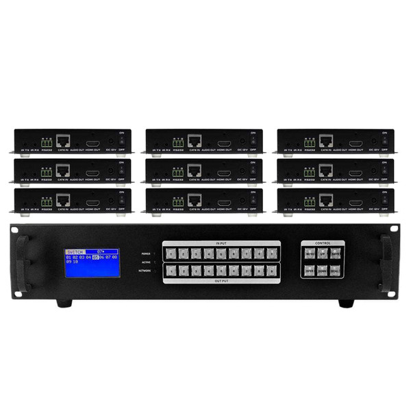 4K 5x9 HDMI Matrix Switcher over CAT6 with Apps