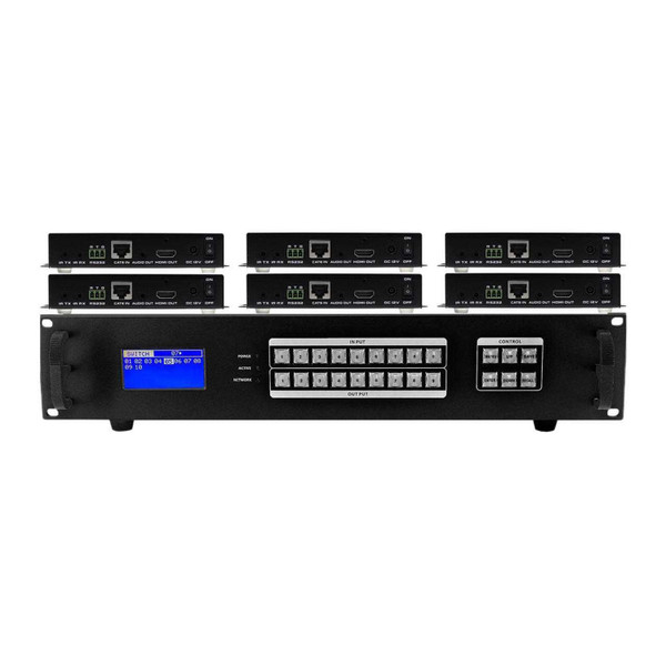 4K 6x6 HDMI Matrix Switcher over CAT6 with Apps