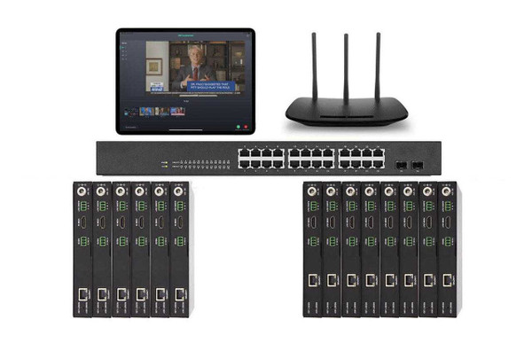 POE 6x8 HDMI Over IP Matrix Switcher w/Real Time iPad Video Preview