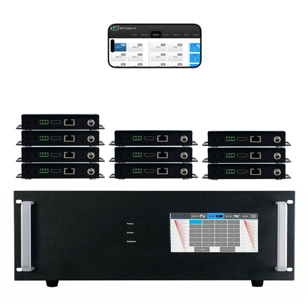 WolfPack 4K 30 Hz 8x10 HDMI Matrix Switcher w/Touch Screen & HDMI over CAT6 Extenders