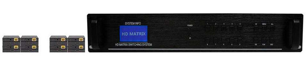 8x4 HDMI Matrix HDBaseT Switch with 4-Separate CAT6 Extenders