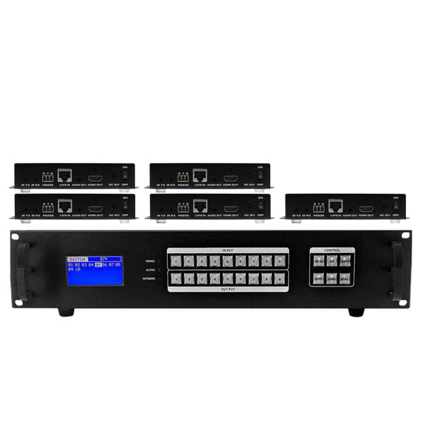 4K 8x5 HDMI Matrix Switcher over CAT6 with Apps