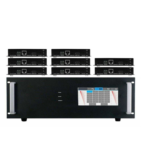 WolfPack 4K 30 Hz 8x8 HDMI Matrix Switcher w/Touch Screen & HDMI over CAT6 Extenders