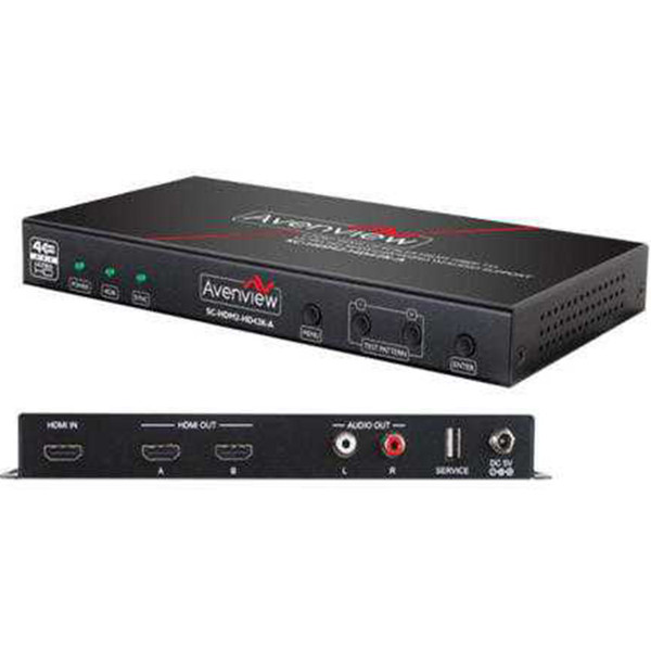 Avenview SC-HDM2-HD42K-A 1X2 Port HDMI Up/Down Scaler & Audio Support