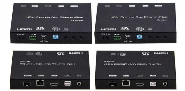 4K HDMI & USB over IP & Fiber Extender - Configure to a Matrix Switch or Video Wall