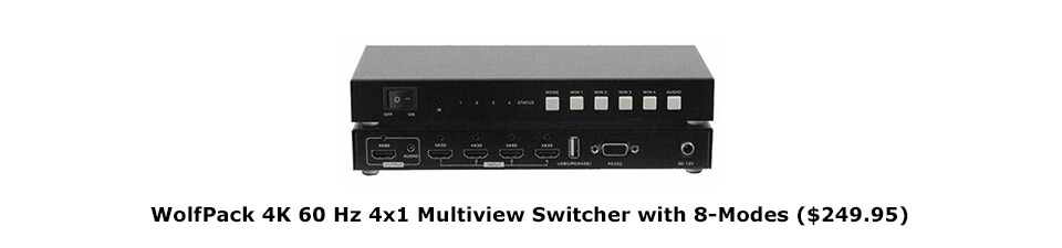 4K 60 Hz 4x1 Multiview Switcher with 8-Modes