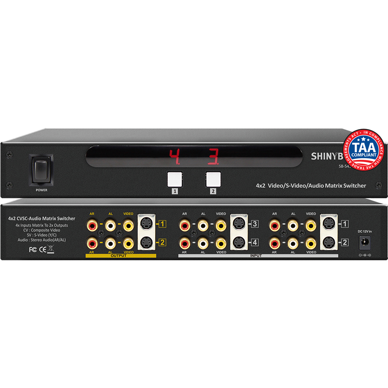 テレビ SHINYBOW (SB-5450 Switcher Matrix S-Video/Composite SB-5450 ShinyBow SB-5450 テレビ