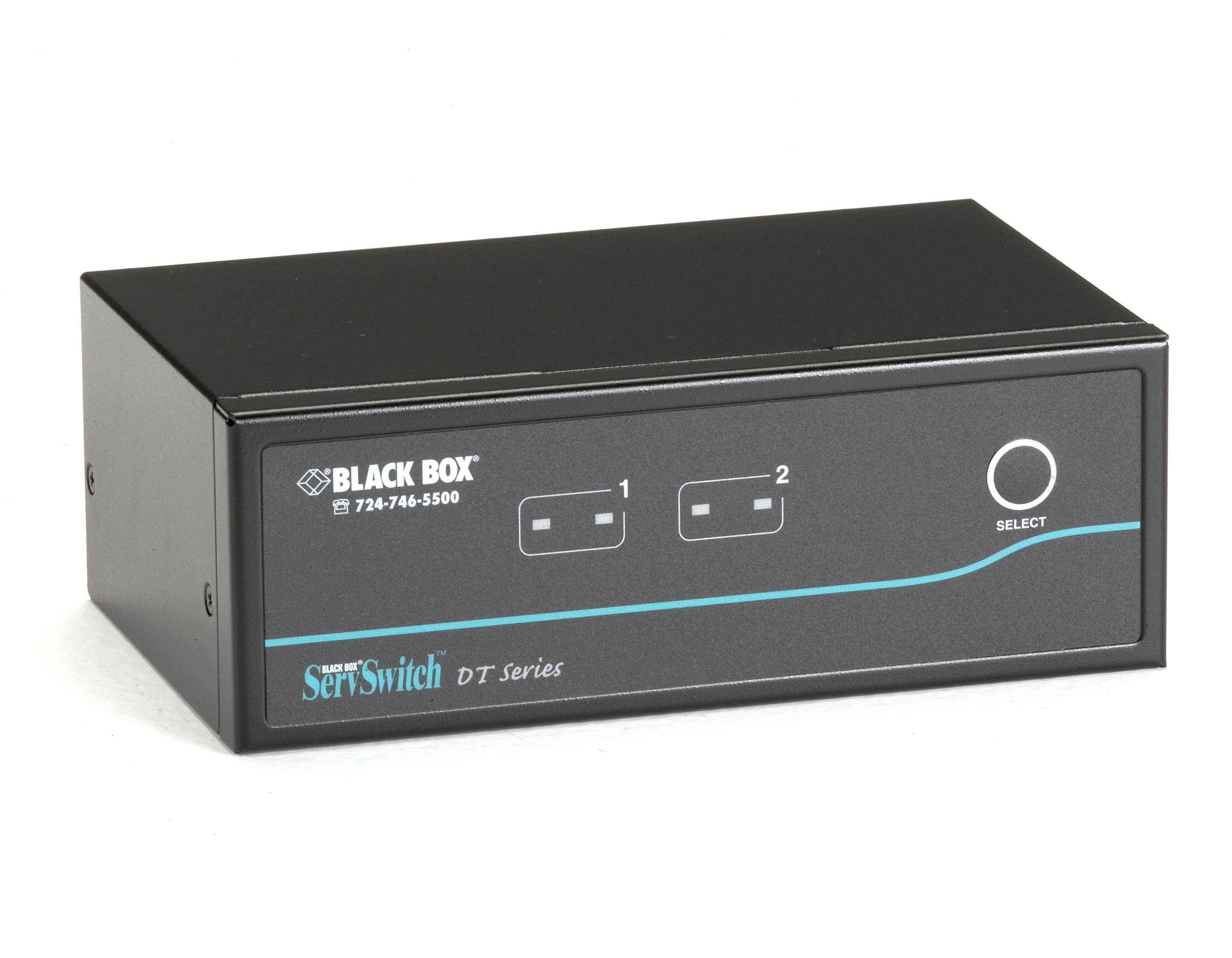 Black KV9622A 2-Port DT Series Desktop KVM Switch Dual-Head USB