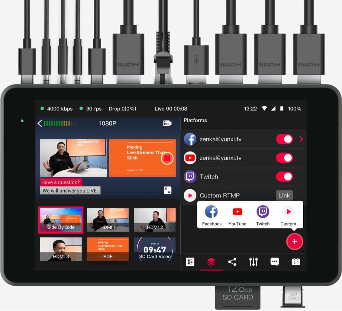 Live Streaming Switching System  Yololiv Yolobox Pro - All-in-one