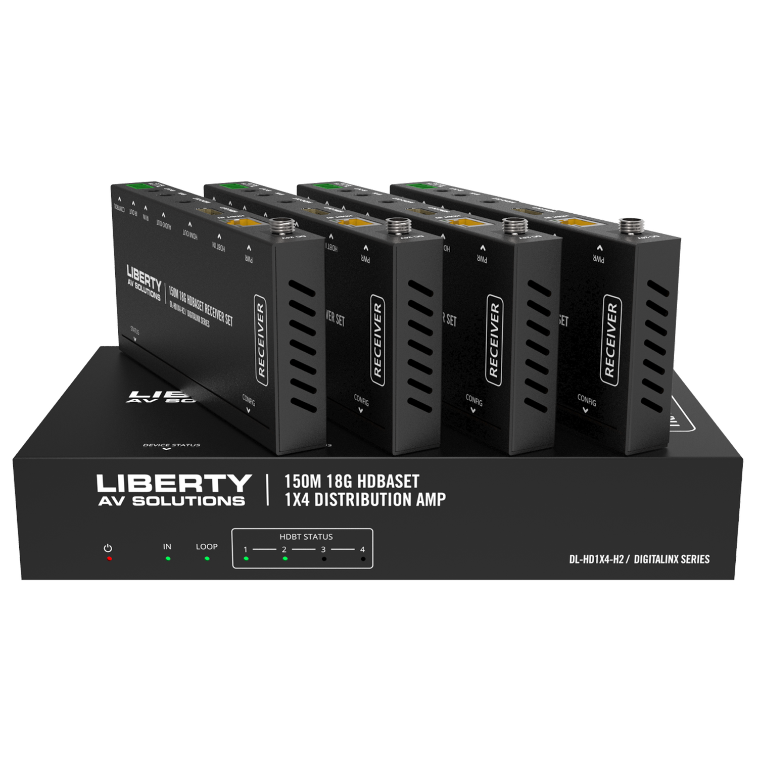 DigitaLinx DL-HD1X4-H2 1x4 18G HDBaseT Distribution Amp / Splitter