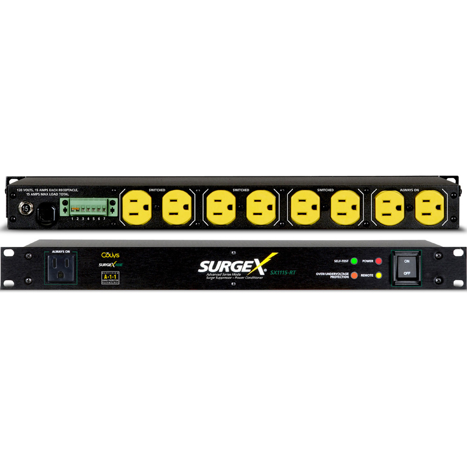 SurgeX SX-1115-RT Rack Mount Surge Eliminator with Remote, 120V