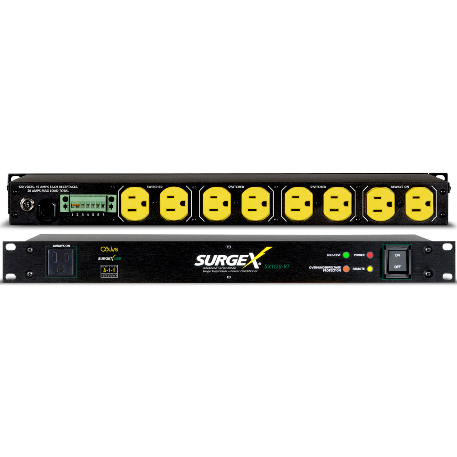 SurgeX SX-1120-RT Rack Mount Surge Eliminator with Remote, 120V