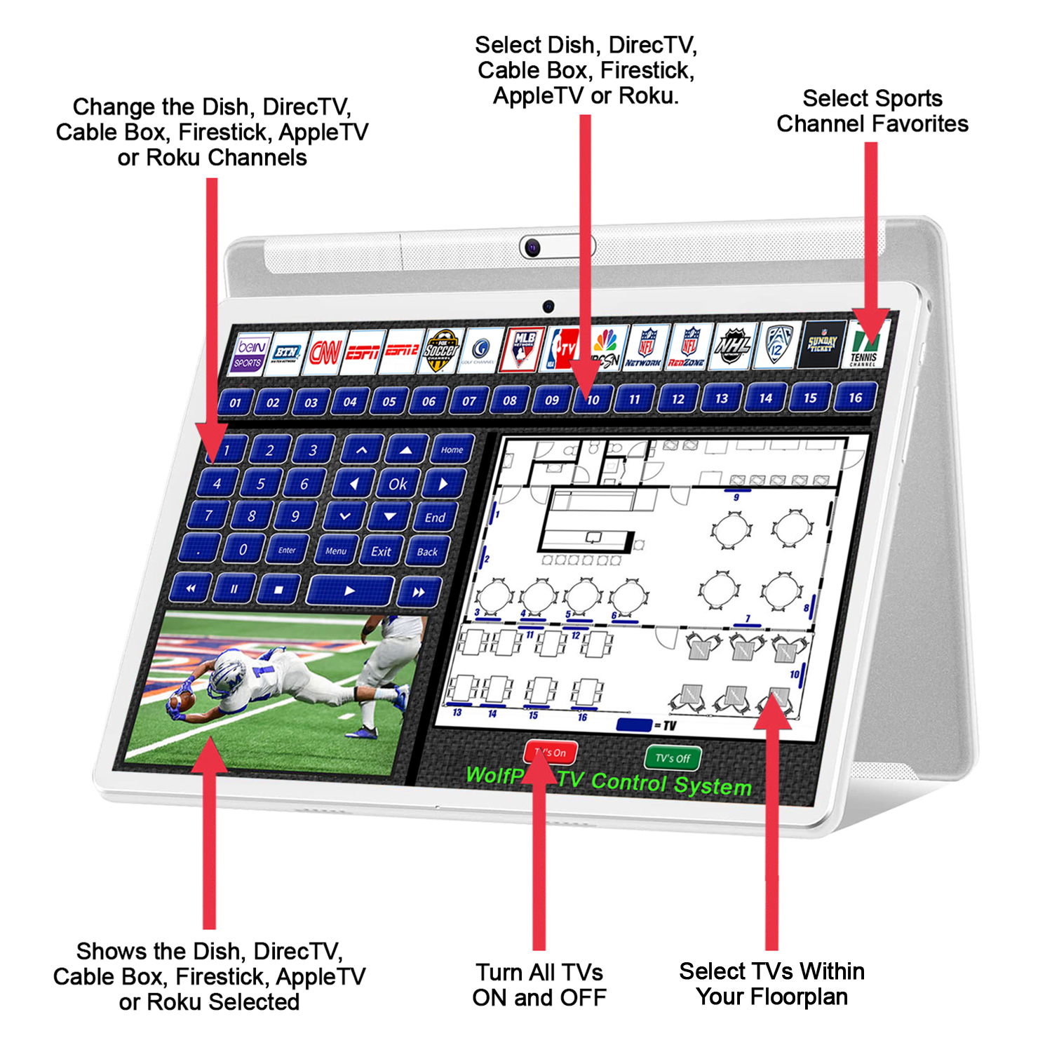HDTV Supply Launches WolfPad DirecTV, DISH & Cable Box Tablet TV Control System with Floor Plan Integration and Advanced Tablet-Based Features