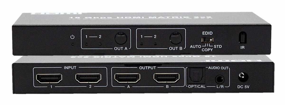 2X2 HDMI Matrix Switch - 4K 60Hz and HDR