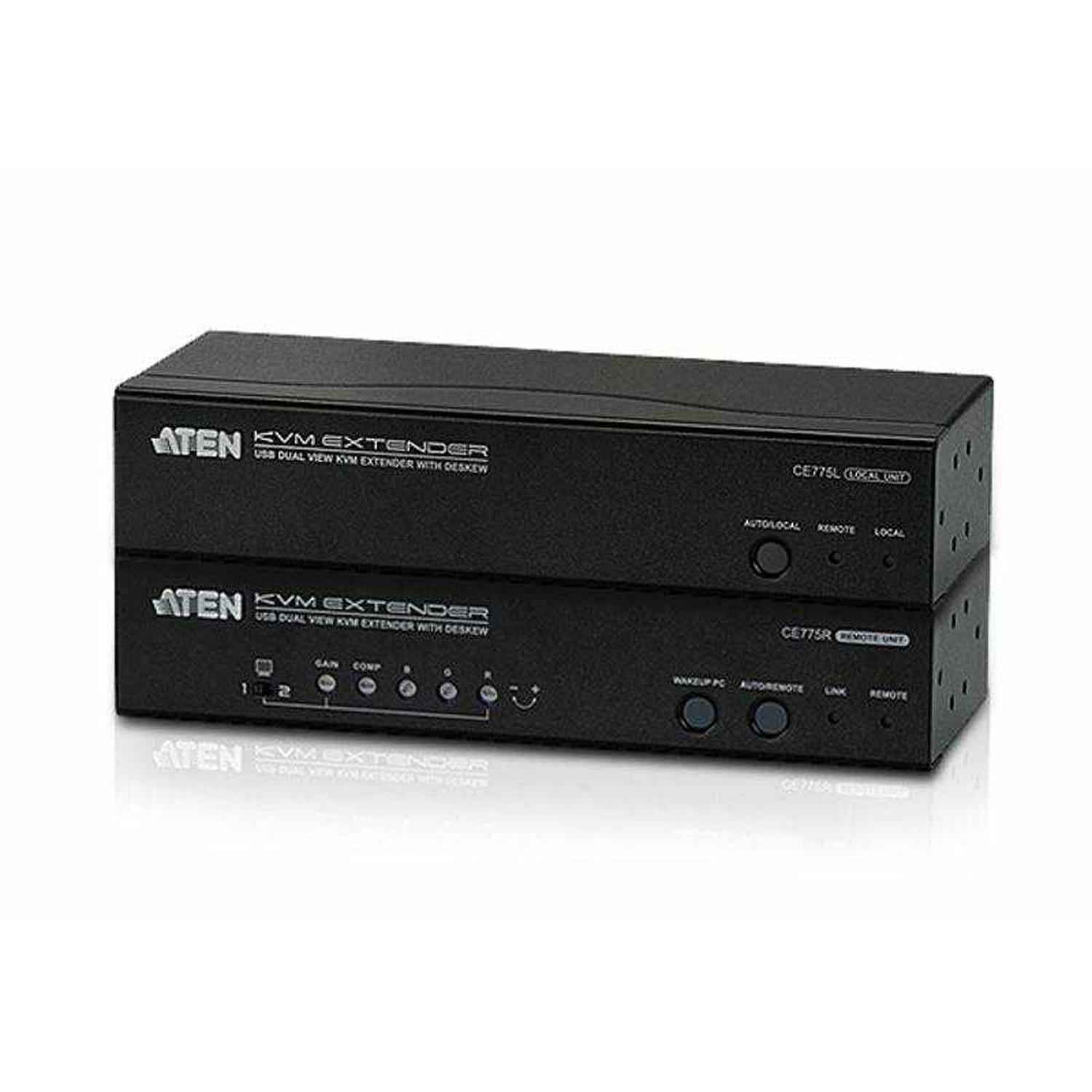 ATEN CE775 USB VGA Dual View Cat KVM Extender with Deskew