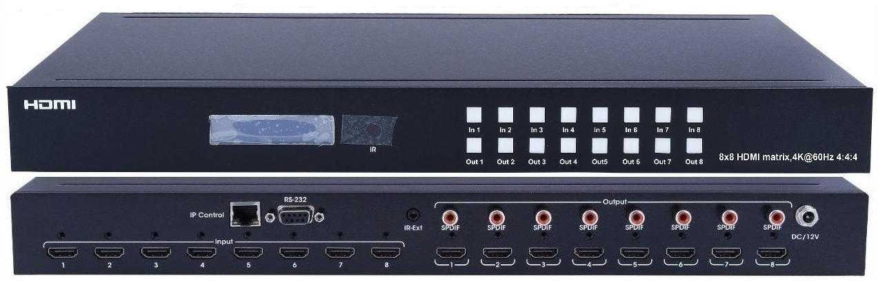 HDMI Matrix Video Switcher - 8x8 - 4K HDMI 1.4 - Control Switcher