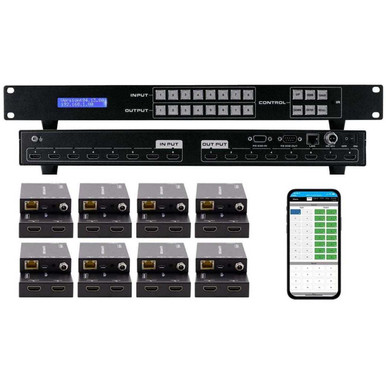 Sports Bar 4K 30 Hz 8x8 HDMI Matrix Switch with Apps, WEB GUI & 8 ...
