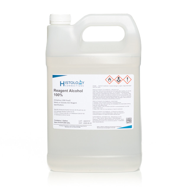 Alcohol, Reagent, 100, ACS Reagent (cs/4 x 1 gal.) Histology Connections