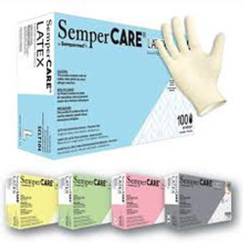 SemperCare Premium Latex Gloves, XLarge - Cream, 1000/CS
