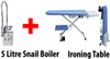 SNAIL INDUSTRIAL IRONING SYSTEM 5 LITRE BOILER VACUUM HEATED IRONING TABLE AND IRON