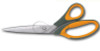 Mundial's Dressmakers 3790 9-1/2" Side Bent Scissors. Crafted with knife-edge blades from high carbon stainless steel and a fully adjustable pivot system, these scissors offer versatility for various cutting tasks. The lightweight design, rubber grip, and ergonomically designed handles with large finger holes ensure a fatigue-free cutting experience. Ideal for flat working, these shears effortlessly cut through fabric, paper, and more. Suitable for right or left-hand use with enlarged finger bows for added convenience. Mundial, where craftsmanship meets comfort, captured in one image.