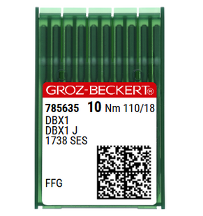Groz Beckert 16X231 Size 18 FFG SES Sewing Machine Needles – Light Ball Point for Knit & Woven Fabrics – Pack of 10 Groz Beckert 16X231 Size 18 FFG SES Sewing Machine Needles – Light Ball Point for Knit & Woven Fabrics – Pack of 10