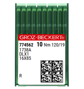 Groz Beckert 16X95 NM 120 Size 19 Sewing Machine Needles – Pack of 10 for Leather and Upholstery