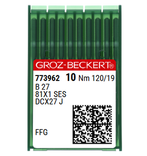 Groz Beckert B27 FFG SES NM 120 Size 19 Overlock Needle Light Ball Point Pack of 10 Groz Beckert B27 FFG SES NM 120 Size 19 Overlock Needle Light Ball Point Pack of 10