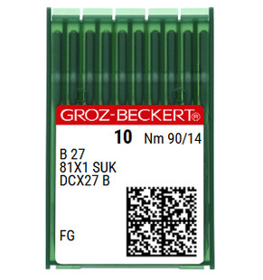 Groz Beckert B27FG SUK Size 90 NM 90 Size 14 Industrial Overlock Sewing Machine Needles Pack of 10 for elastic knit fabrics Groz Beckert B27FG SUK Size 90 NM 90 Size 14 Industrial Overlock Sewing Machine Needles Pack of 10 for elastic knit fabrics